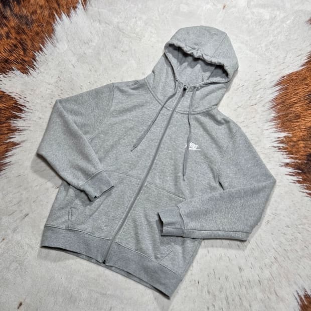 나이키 라이트 그레이 스우시 후드집업
