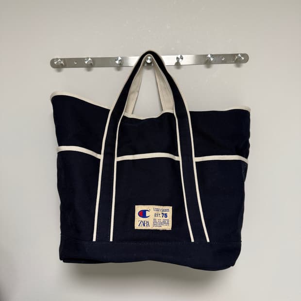 자라x챔피온 패브릭 토트백