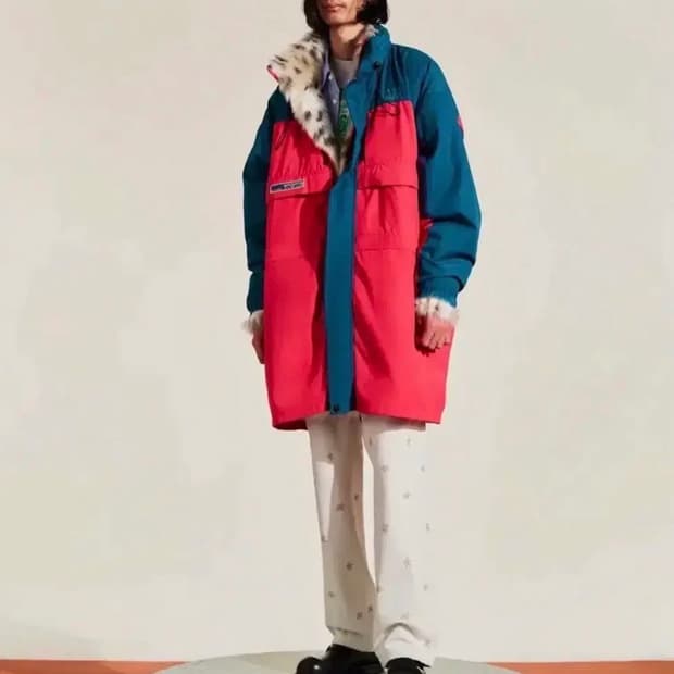 마틴로즈 리버서블 레오파드 퍼 코트 S