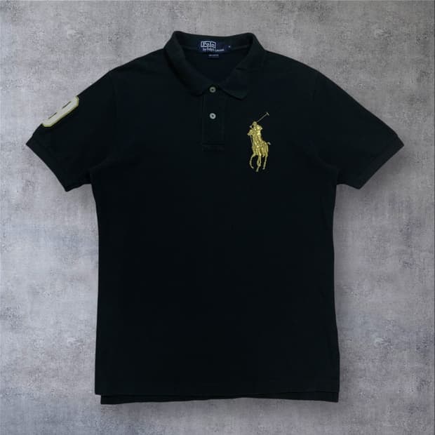 폴로 랄프로렌 빅포니 로고 블랙 카라 반팔티