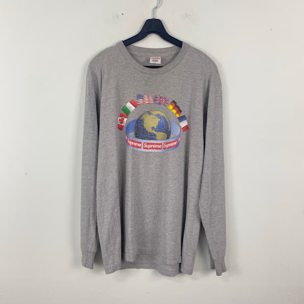 슈프림 15FW 월드와이드 롱슬리브 그레이M<40> 
