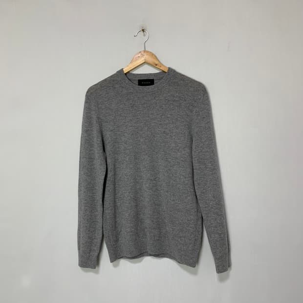 R ZIOZIA 빈티지 캐시미어 100 니트 95 사이즈 남녀공용 그레이