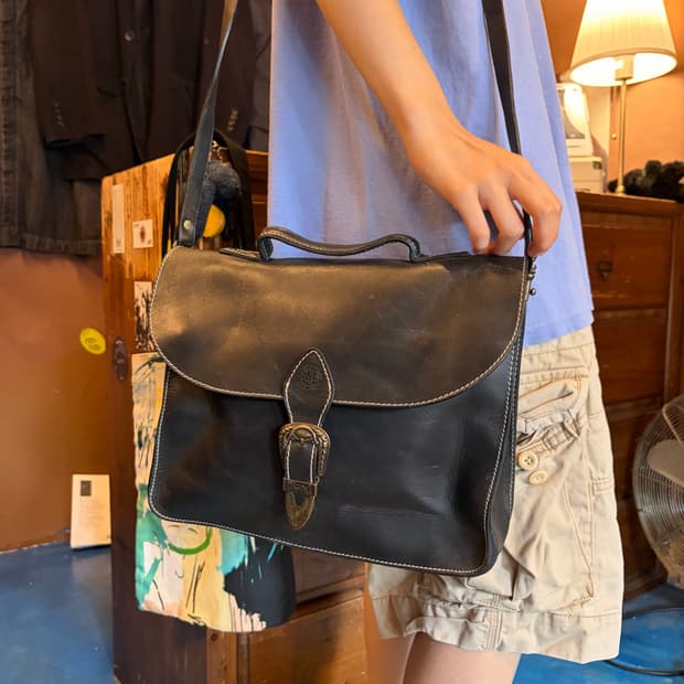 00S 웨스턴 레더 메신저백