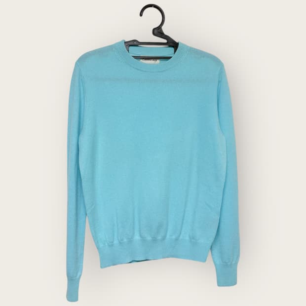 하늘색 캐시미어 100% 긴팔 니트