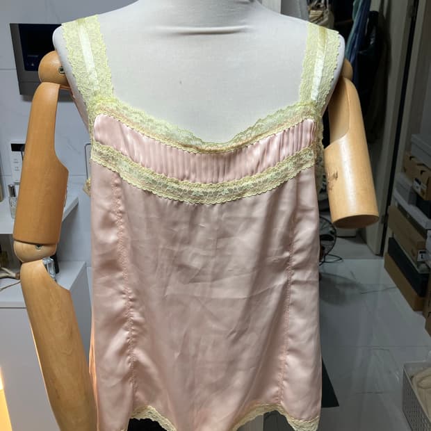 Y2K 2000년대 빈티지 올드네이비 레이스 새틴 캐미