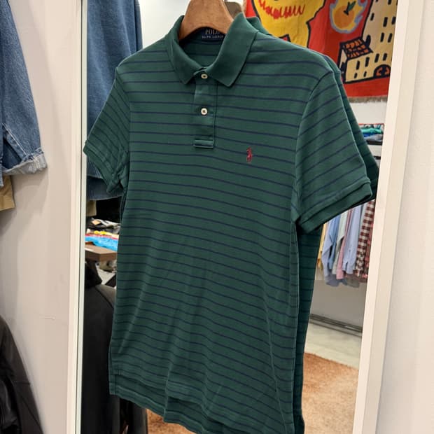 Polo RL 폴로 랄프로렌 스트라이프 pk 반팔 티셔츠 (green)
