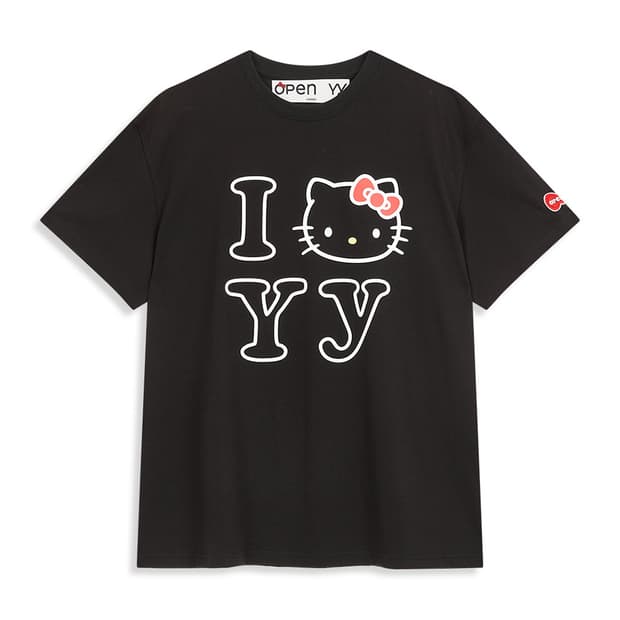 OPEN YY HELLO KITTY X YY T-SHIRT, BLACK