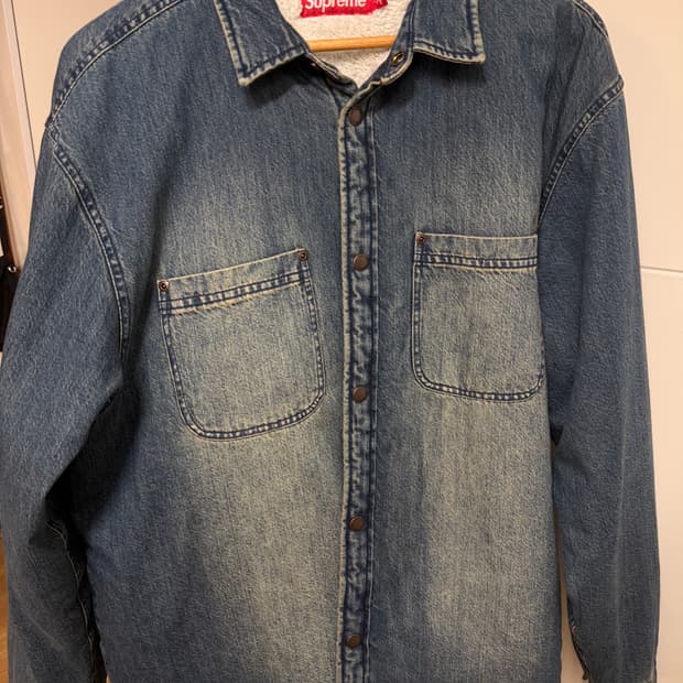 슈프림 셔링 라인드 데님 워크 셔츠 워시드 인디고