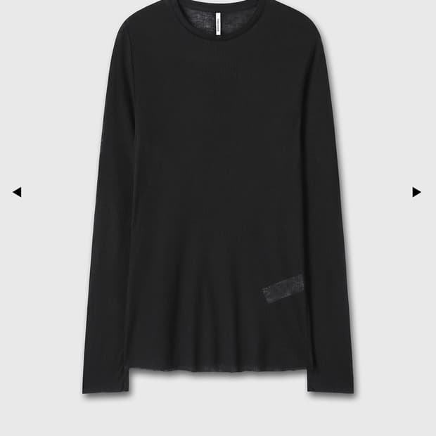 토니웩 SHEER WOOL RIBBED KNIT TOP_ BLACK 