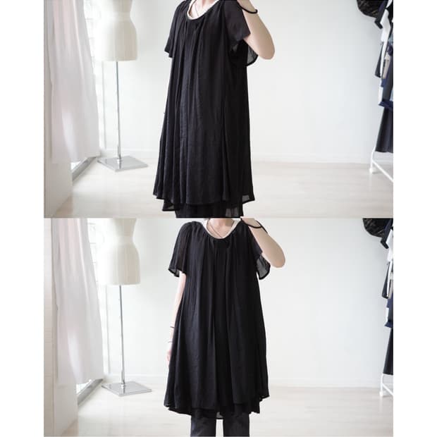 as know as Noir Scoop-Neck Chiffon Dress