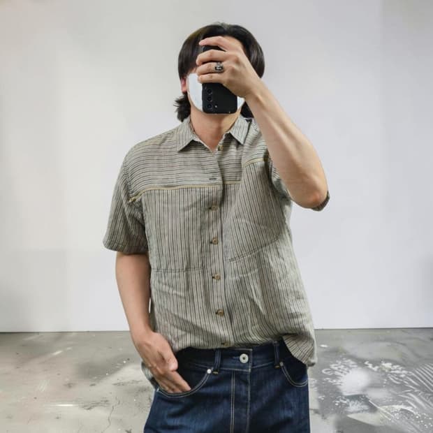 빅유니온 린넨 셔츠 M0776