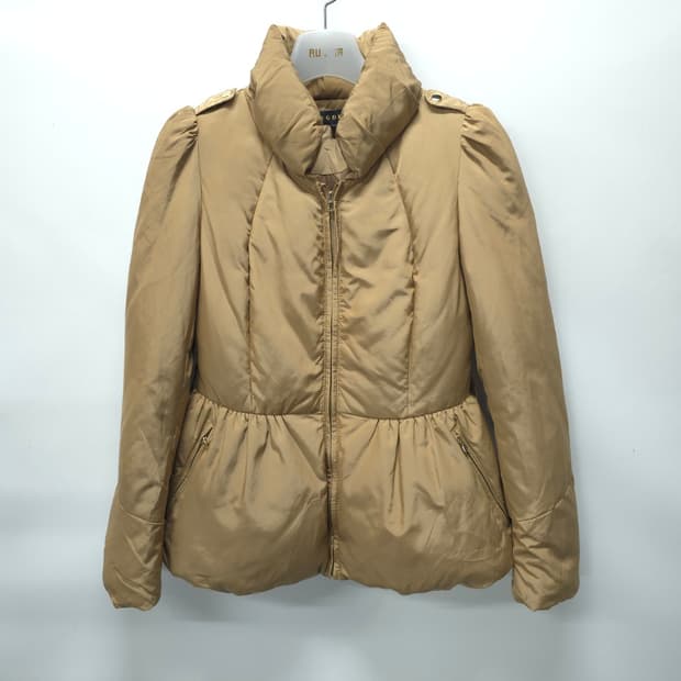 에고이스트 여성 셔링포인트 오리털 숏패딩