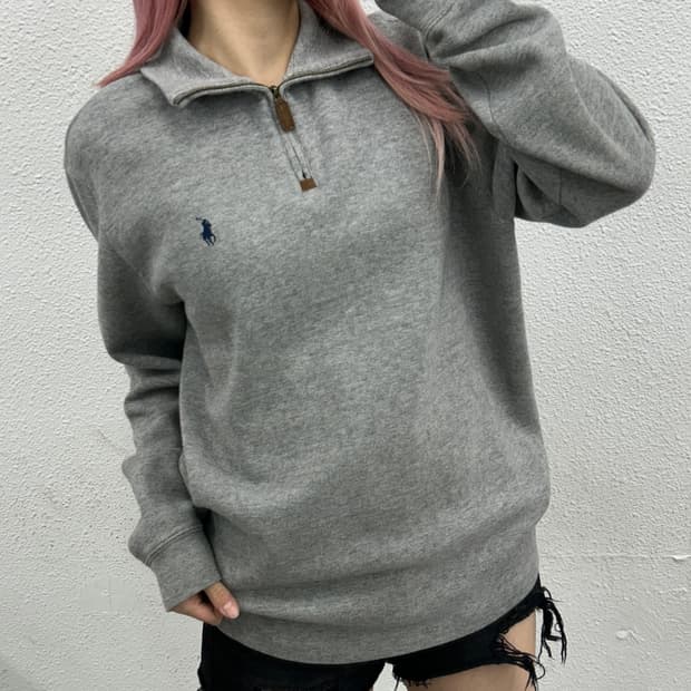 폴로 랄프로렌 네이비포니 그레이 반집업 L