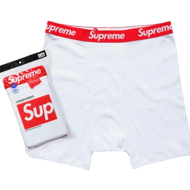 슈프림 박서 브리프 속옷 팬티 화이트 s