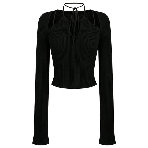 라벨르블랑 스노우 홀터넥 니트 블랙