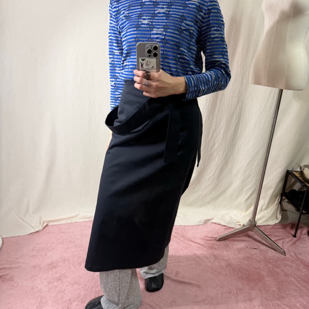 (새상품) Qtume 서스펜더 스트레이트 스커트