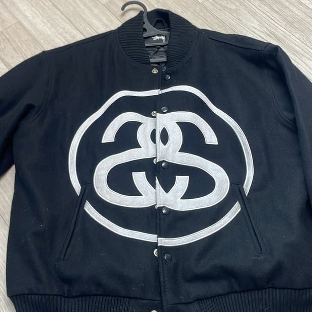 스투시SS링크 바시티 자켓 블랙