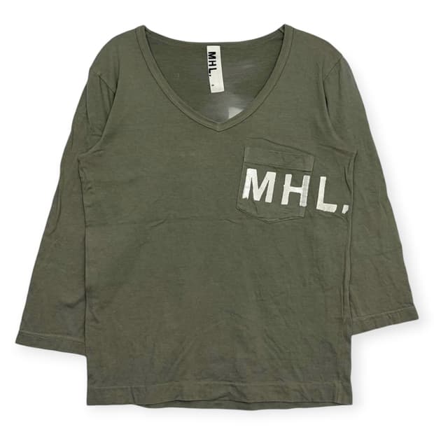 마가렛호웰 mhl 브이넥 포켓 티셔츠