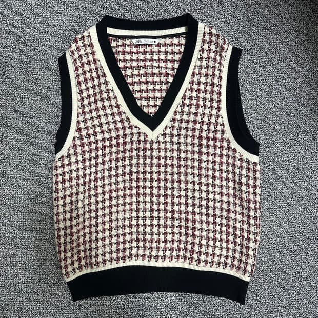 (L) 자라 트위드 니트 조끼 베스트