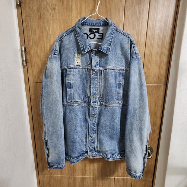 (XL)빈티지 자수 데님 자켓