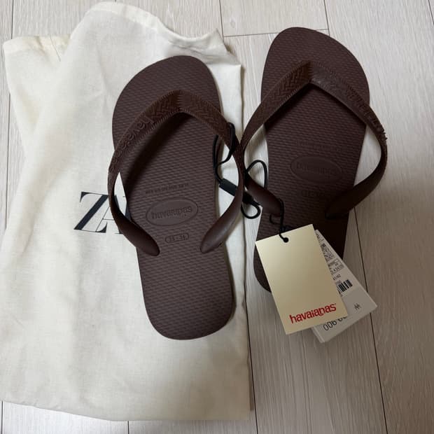 하바이아나스 x 자라 브라운 EU35/36 사이즈 235 새상품 브라운