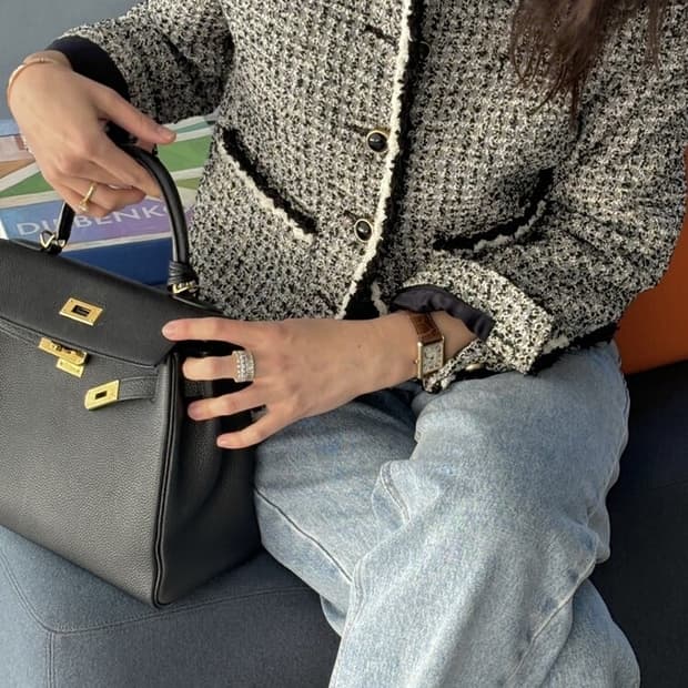 [새상품] 아뜰리에 드 쎄모먼 Juilette 트위드 자켓 36