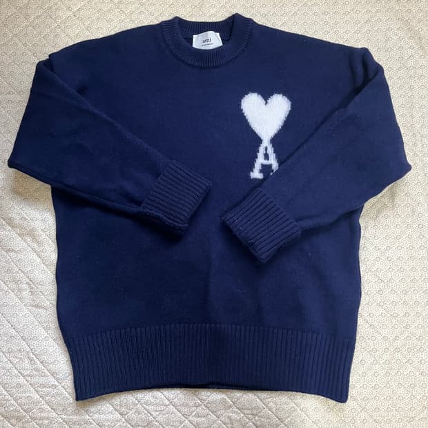 [M]아미 파리스 빅하트로고 네이비 니트