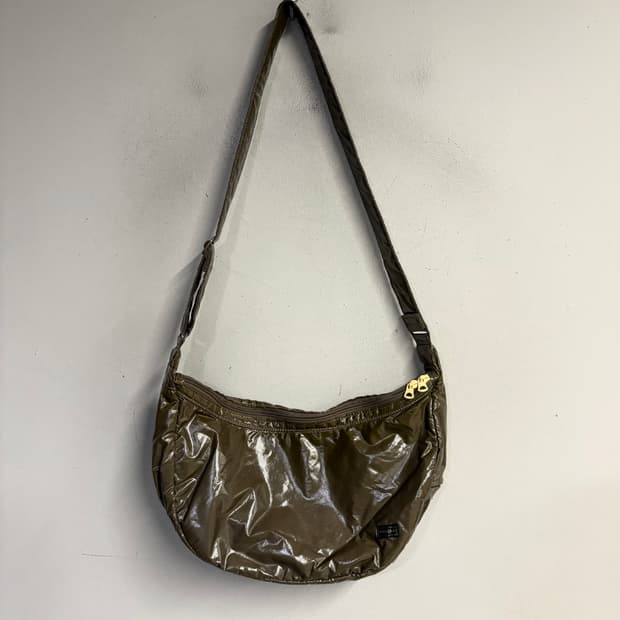 PORTER big dot embossing cross bag khaki