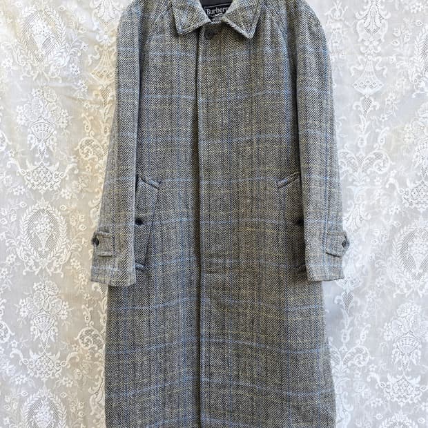 90s 버버리 아일리쉬 트위드 발마칸 코트