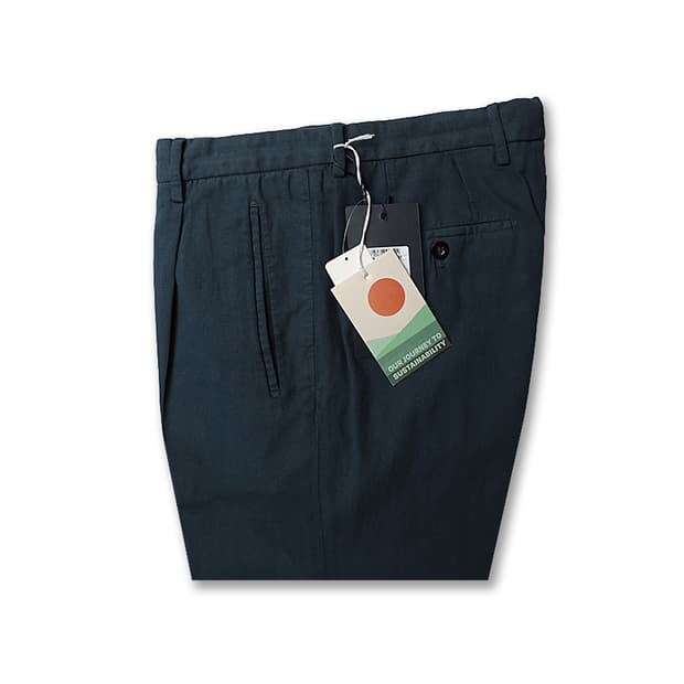 인코텍스 [Incotex] 청록 네이비 슬림 테이퍼드 핏 팬츠 이탈리아