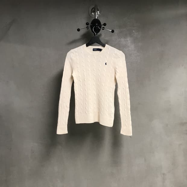 폴로 랄프로렌 QR 케이블 니트 아이보리 S(W)