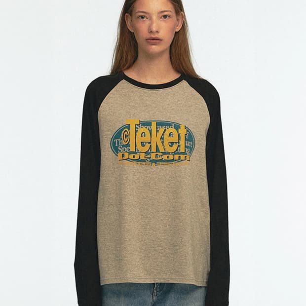 [L] 테켓 도어벨 롱슬리브 티 멜란지 그레이