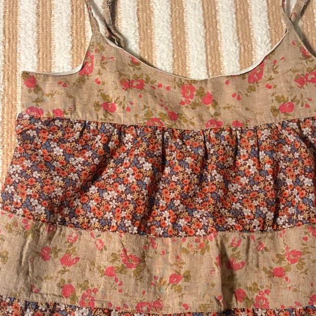 일본 빈티지 잔꽃 나시 모리걸 