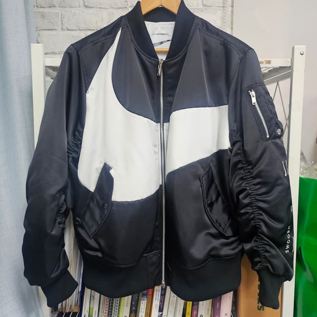 나이키 스우시 봄버자켓 XL 105 써마핏 양면 블루종 XD31