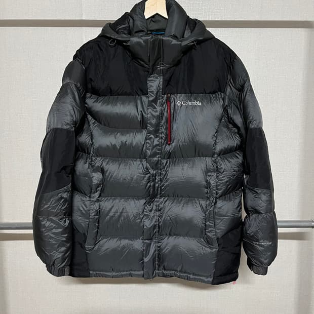 컬럼비아 블랙/그레이 구스다운 패딩 XL
