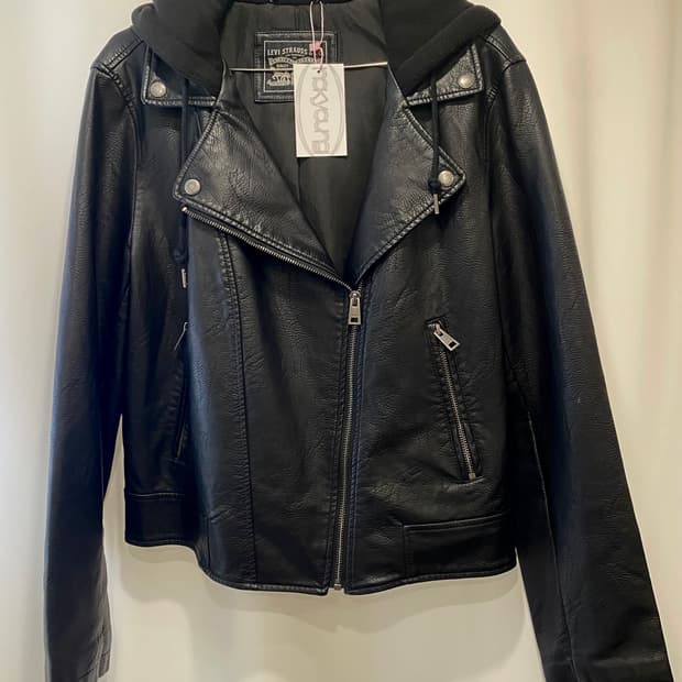 리바이스 가죽 후드 자켓