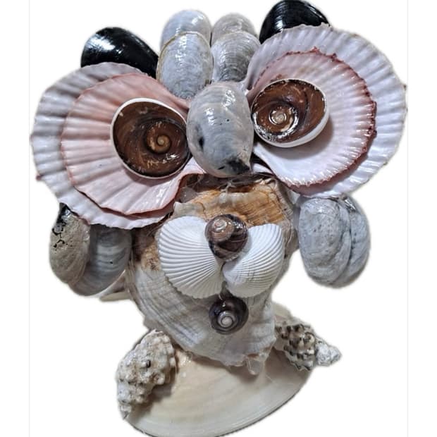 부엉이 조개공예 