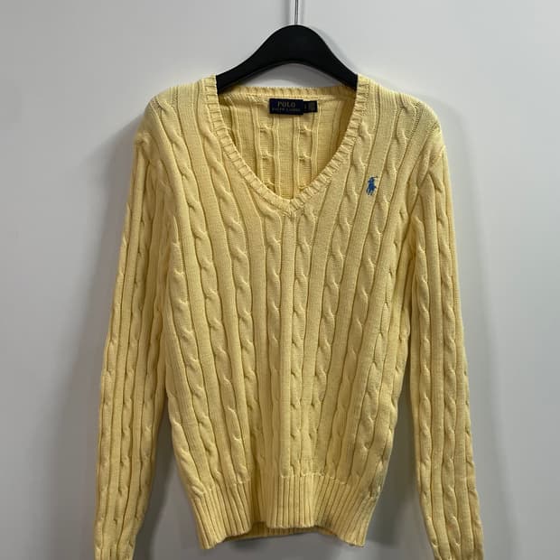 폴로 랄프로렌 우먼스 옐로우 브이넥 니트  (on.147)  