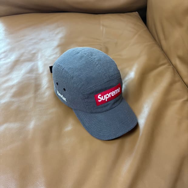 슈프림 캠프캡 모자 박스로고 케블라 그레이