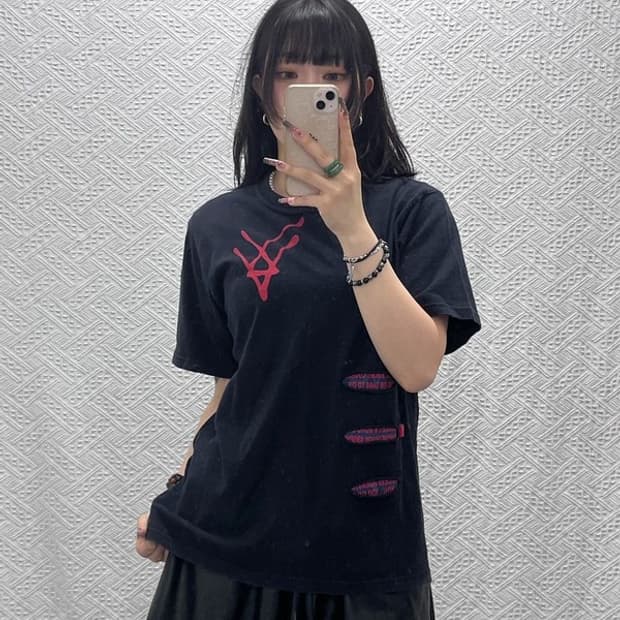 리바이스 희귀 빈티지 스트릿 키치 패치워크 반팔티 95 C11790
