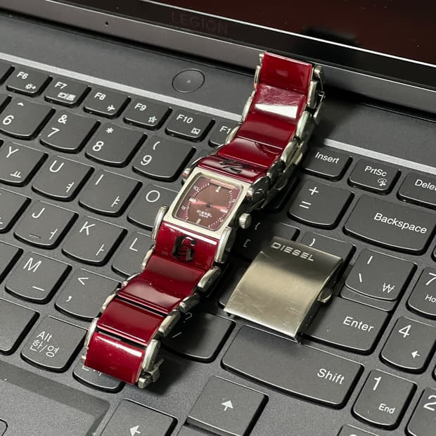 디젤 빈티지 희귀 와인컬러 메탈시계