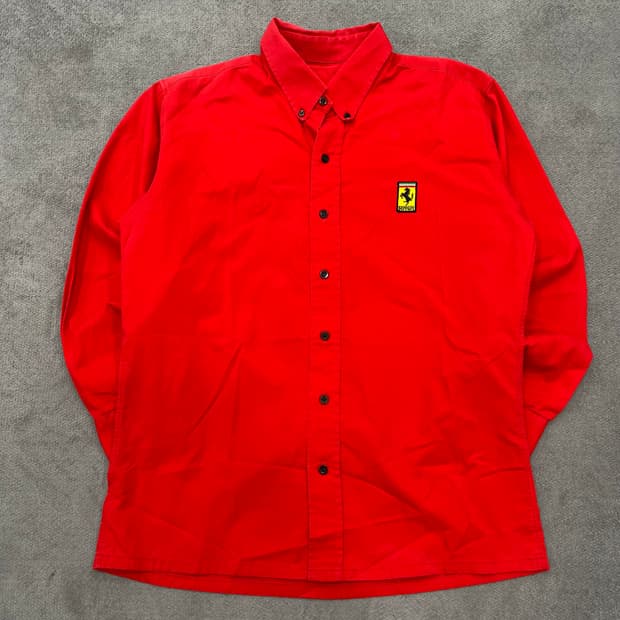 페라리 레드 긴팔 셔츠
