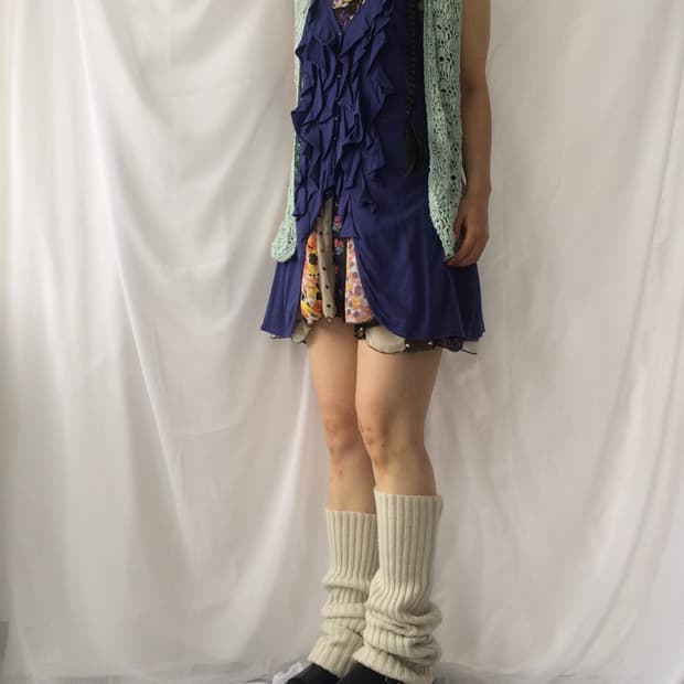 crochet knit open vest