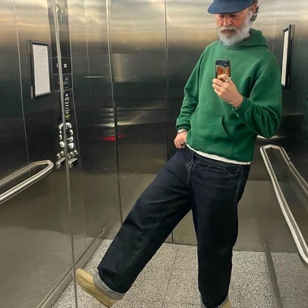 90s 러셀 페이디드 그린 후디