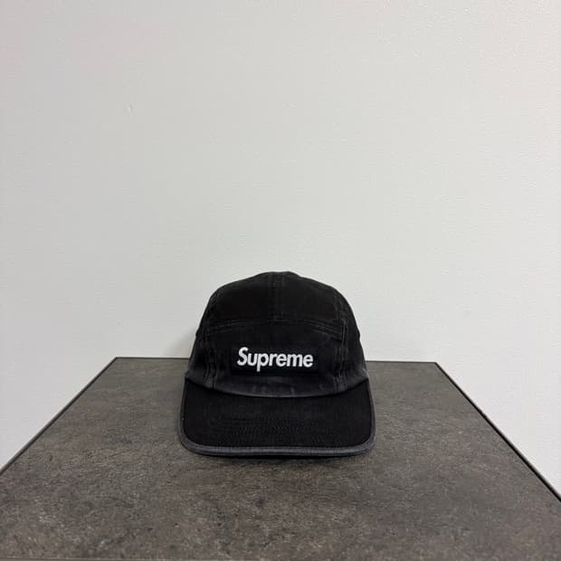 (OS) 슈프림 박스로고 캠프캡 모자 워시드 블랙