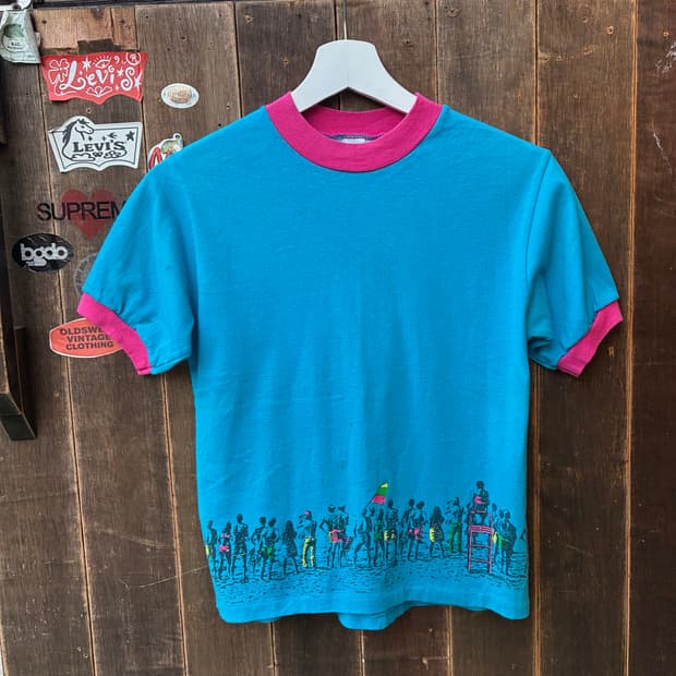 80’s Beach Graphic Ringer T-Shirt