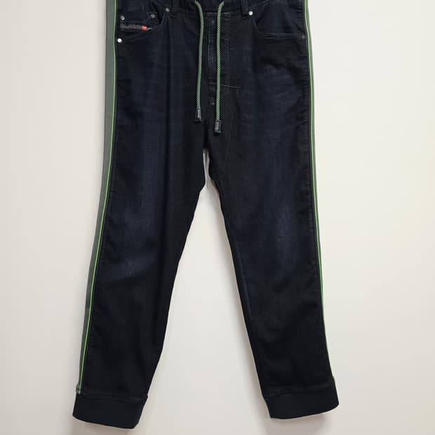 디젤 사이드라인 데님 스웻 조거팬츠