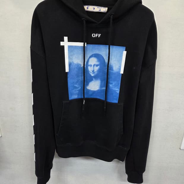 오프화이트 모나리자 기모 후드티 sp