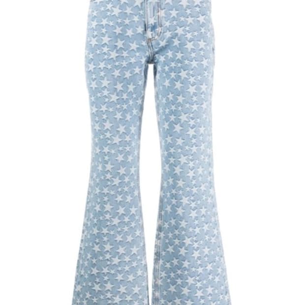 ERL star jacquard 별 자수 데님진 S 