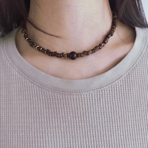 Autumn wood necklace - 2